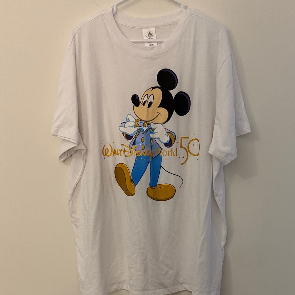 Disney White and Blue Mickey Mouse Celebration Tee